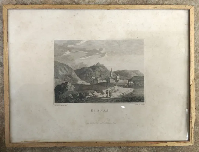 Quadro Gravura Antiga De 1806 Duenas Espanha Henry Swinburne
