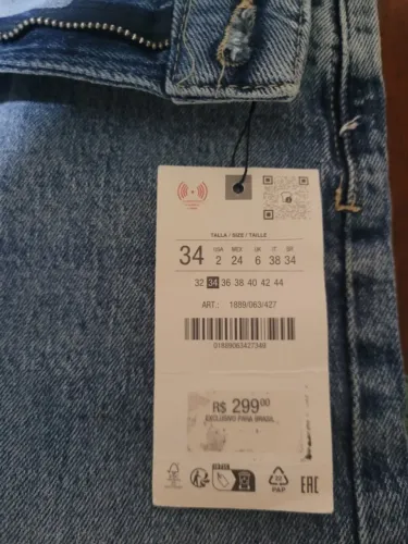 Calça Jeans ZARA Tamanho 34