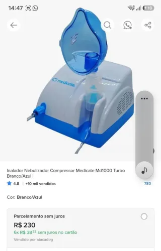 INALADOR E NEBULIZADOR MD1000 TURBO