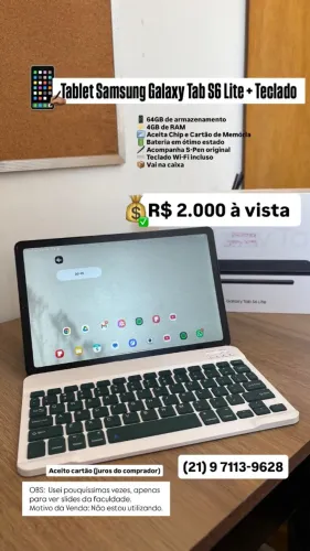 Tablet Samsung Galaxy Tab S6 Lite + S-Pen + Teclado