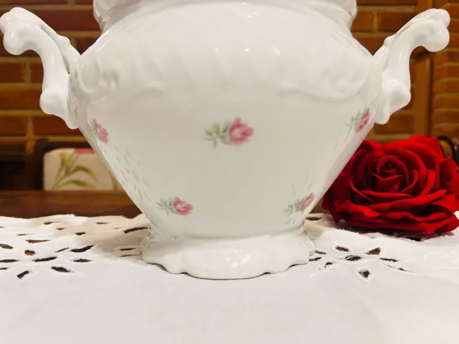 Antigo par de sopeiras em porcelana Schmidt