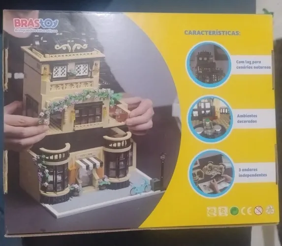 Blocos de montar: Café na cidade com iluminação 1.443 peças