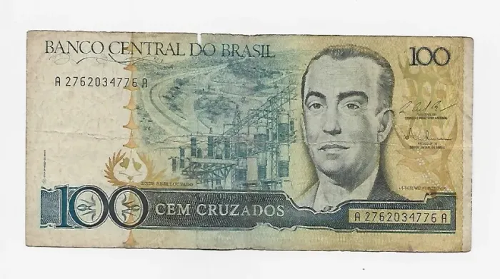 Cédula 100 Cruzados - Juscelino Kubitschek - Série A * A