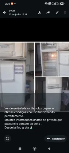 Vende-se Geladeira Eletrolux
