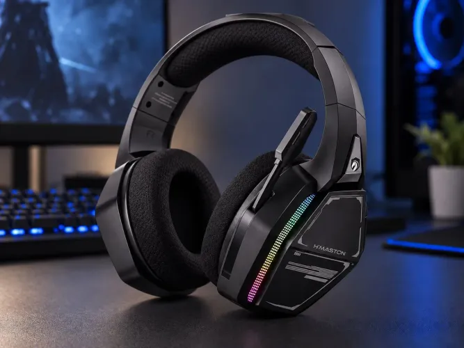 Headset Gamer Sem Fio H?Maston SNS13 com RGB e Microfone