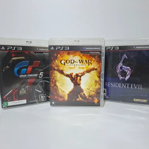 Jogos playstation 3 god of war + resident evil + gran turismo playstation 3