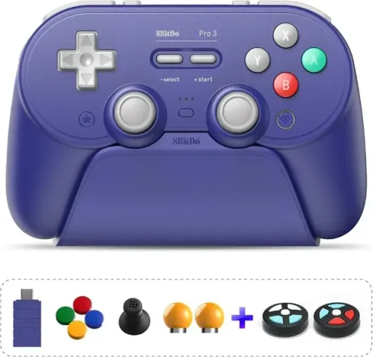 Controle Joystick 8bitdo Pro 3 + Dock de carregamento - Enviamos
