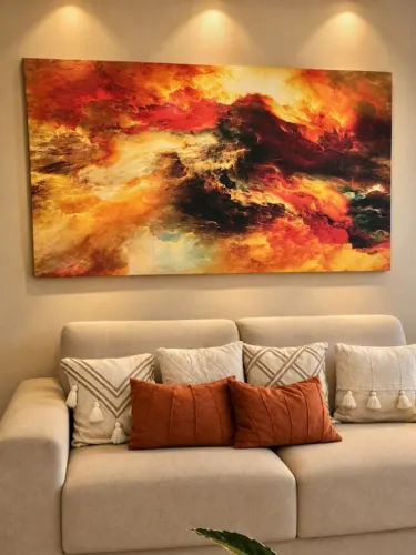 Quadro com arte abstrata 1,80M x 1M Largura 