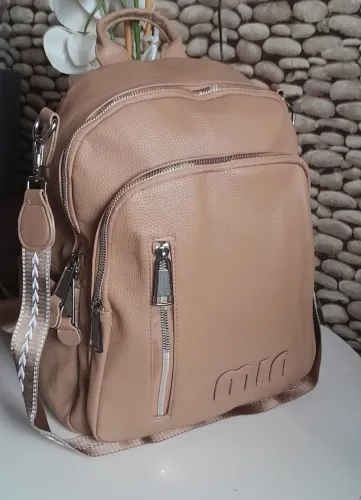 Mochila feminina média cor caqui