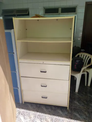 Armario para escritorio em madeira super resistente com 3 gavetas de correr suspensas