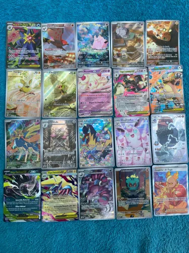 Lote de 20 Cartas Pokémon TCG Full Art / Ilustração Rara / EX colecionador raridade 