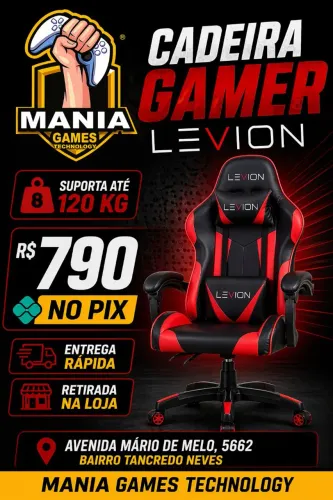 Cadeira gamer vermelha com preto
