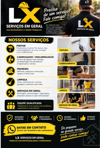 Serviços Gerais, Pequenos Fretes, Carga e Descarga