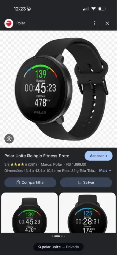 Polar unite / smart Whatch- garmin - monitoramento de exercícios