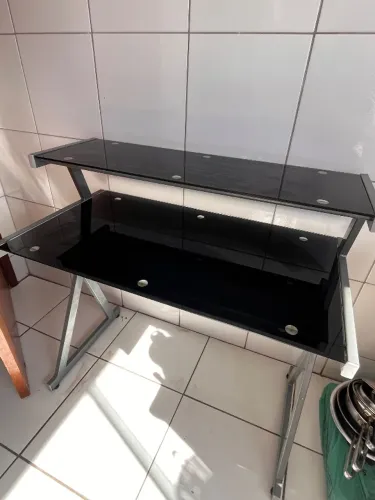 Conjunto de escrivaninha de vidro