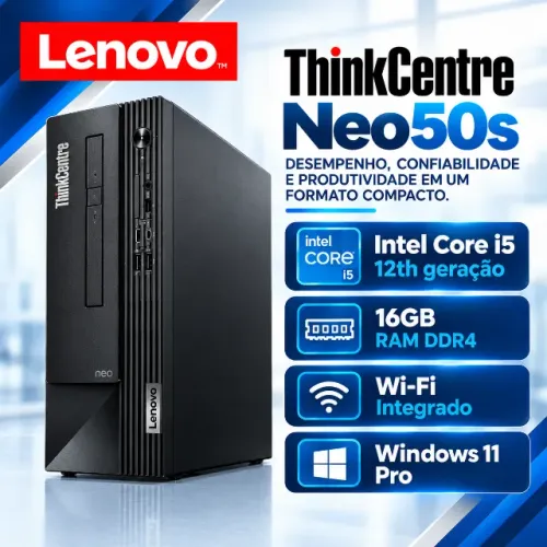 Desktop Cpu Lenovo Neo 50s Sff Core I5 12h 16gb 256gb Wi-Fi