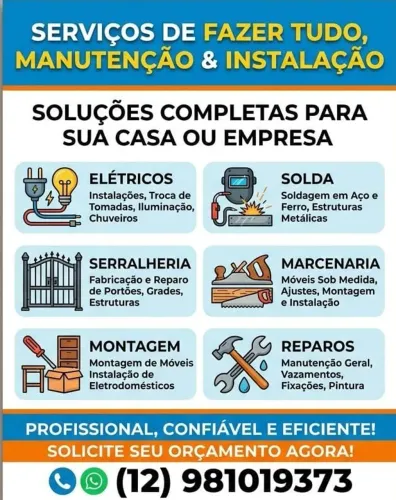 SERVIÇOS DE SOLDA MARCENARIA E REFORMAS FAZ TUDO