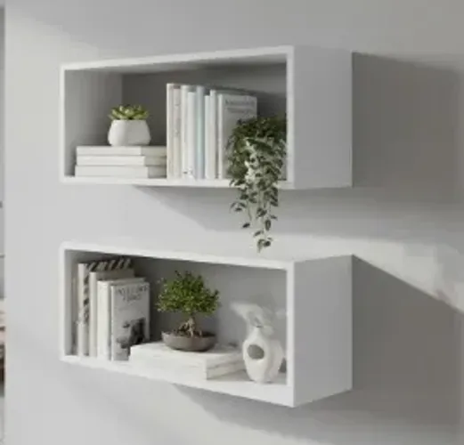 Nicho 50x31cm MDF 15 para Decoração Casa, Sala, Quarto, Escritório, Cor Branco.