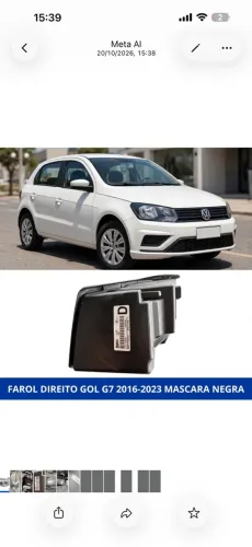 FAROL DIANTEIRO DIREITO GOL G7 2016 a 2023 MASCARA NEGRA