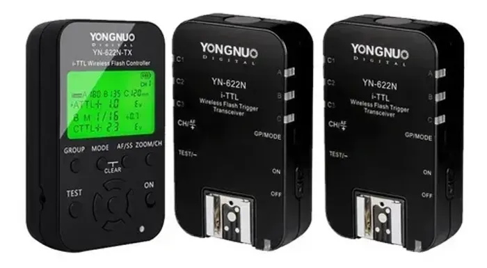 Radio Flash Yongnuo Yn622 N 1 Emissor+ 2 Receptores Nikon