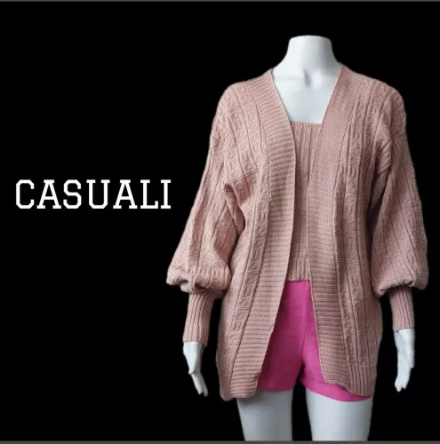 CARDIGAN duas peças tricô