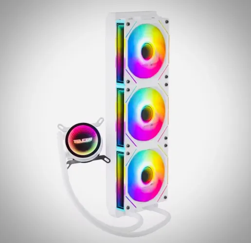 Water cooler branco 360mm Teucer com fans infinitas novo