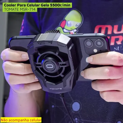 Cooler Ventilador para Celular Gamer 5.500R/min Resfriador de Celular - Tomate