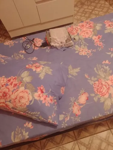 Roupa de cama solteiro lençol com elástico e fronha florida Arte 90 cm x 1,90 cm x21 cm