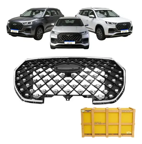 Grade Chery Tiggo 8 2023 2024 2025 2026 Preto Cromado