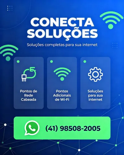 Soluções para sua internet, cabeada e wi-fi.
