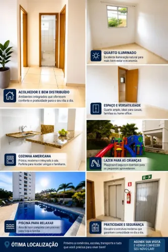 Apartamento Premium, locação conforto, lazer, Segurança em Região Nobre do Cabral 