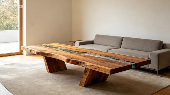 Mesa com resina
