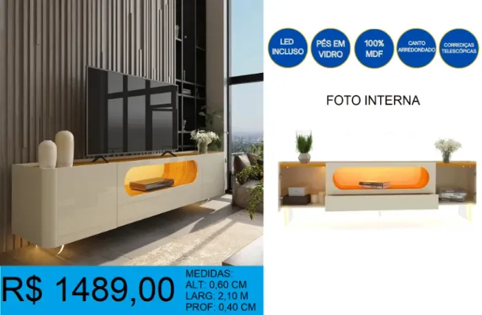 Rack - com led - compre hoje e receba em até 72 horas 