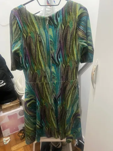 vestido verde estampado tvz tamanho 40