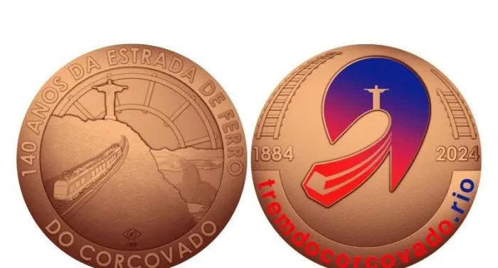 Medalha 140 Anos Estrada De Ferro Do Corcovado Bronze CMB