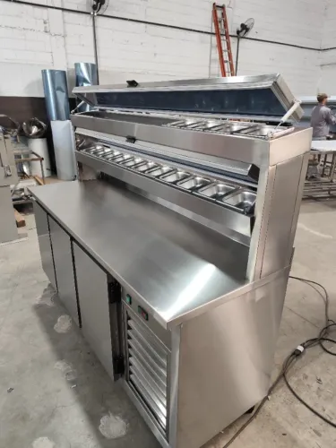 Balcão Refrigerado Inox 1950x650x900mm com 3 Portas Frigorífica