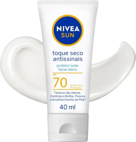 NIVEA SUN Protetor Solar Facial Toque Seco Antissinais FPS 70 40ml