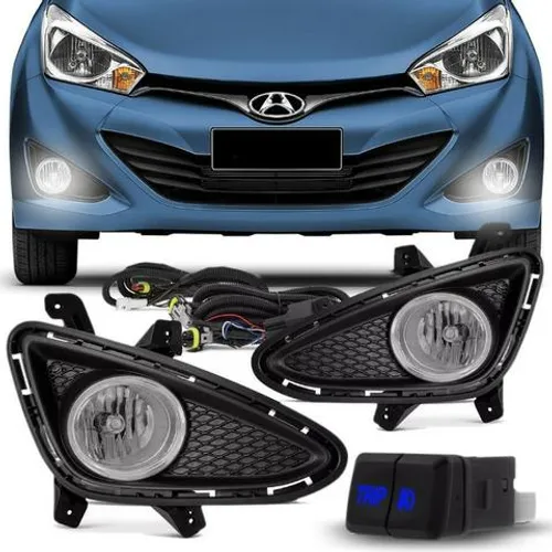 Kit Farol De Milha Neblina Hb20 13 14 15 Com Botão