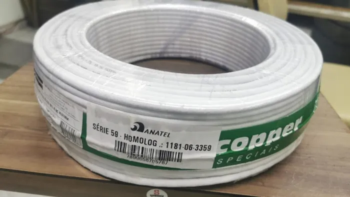 Cabo Coaxial Rg59 90% Malha 100mts Cftv Videos Tv Digital