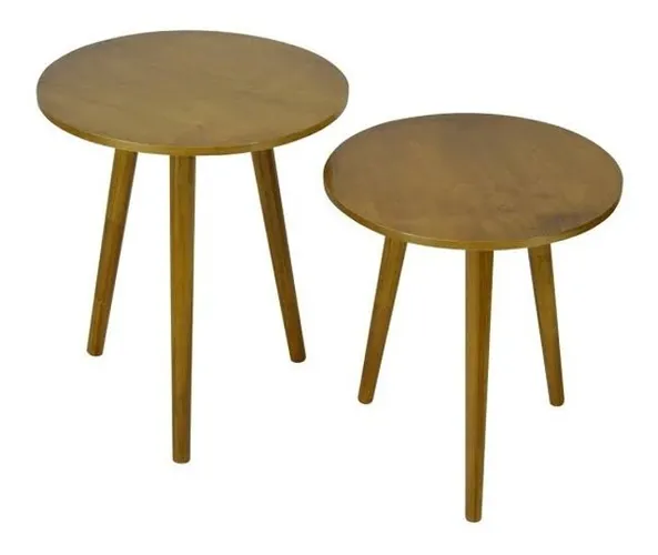 Mesa Canto Laca Media C/ Pes Amadeirado Mel- Frete Grátis - 10x S/ Juros - Receba Hoje