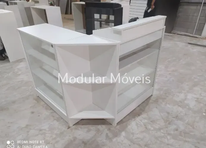 Balcão Caixa Vitrine em L + Balcão Vitrine