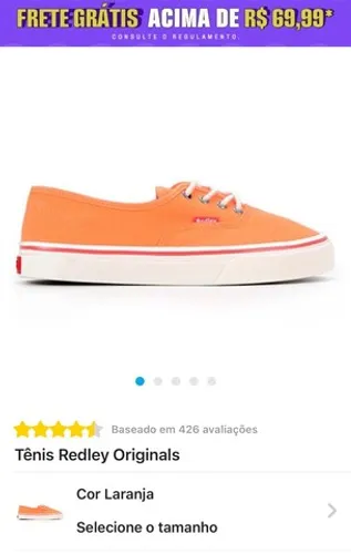 Tênis Redley original 44 novo laranja 