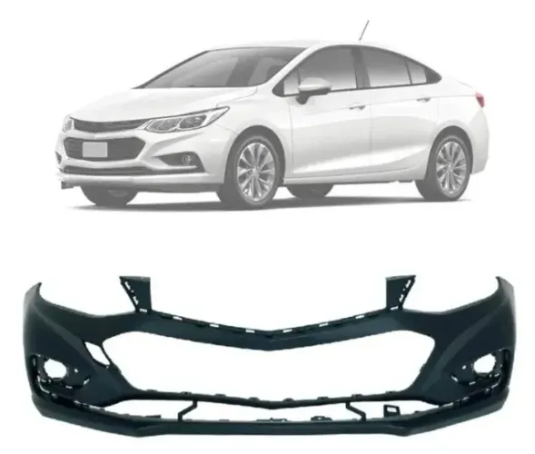 Parachoque Chevrolet Cruze 2017 à 2019 - Furo Farol Auxiliar - Preto Liso - TYG
