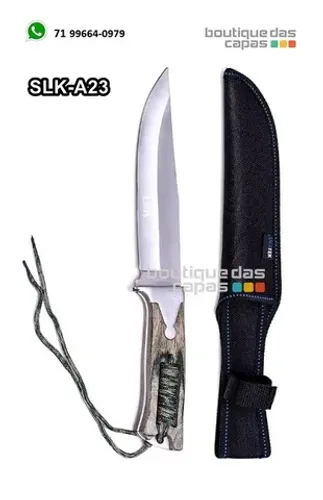 Faca Para Caça Pesca Camping p/ churrasco slk-A23 Com Bainha