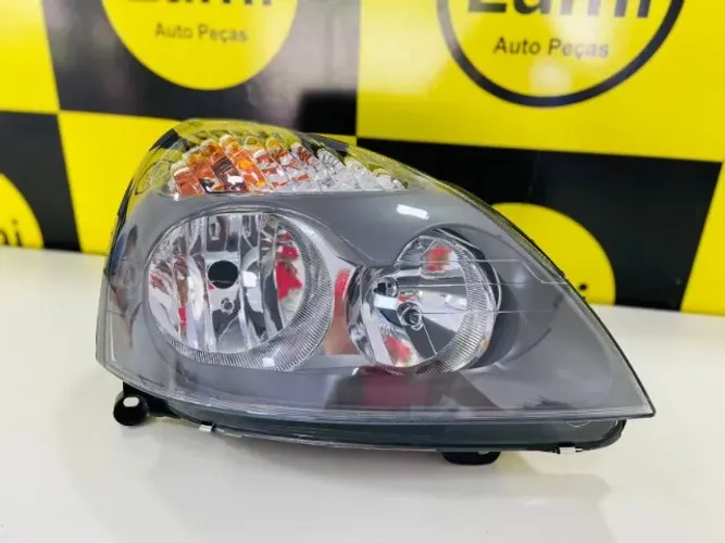 Farol Principal Clio 2003 a 2012 Mascara Cinza - NOVO!!