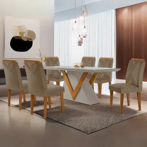 MESA DE JANTAR 180X90 SEIS LUGARES SURPREENDA-SE!!! TT43