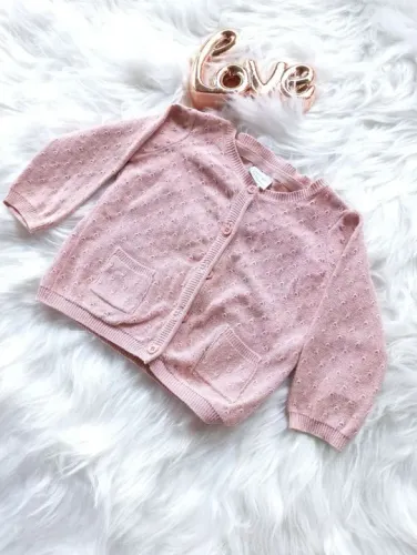 Cardigan Rosa Nude para bebês
