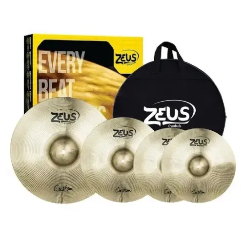 Kit de Pratos Zeus Custom B20 Set C - 14" 16" 20" - Bag Incluso 