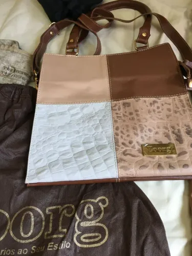 Bolsa de Ombro  em Couro - Multicolorida