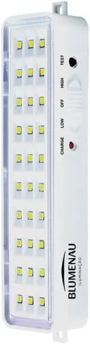 Luminaria de Emergência 30 LEDs 1W 50/100lm 100-240V Nova na Caixa Recarregavel